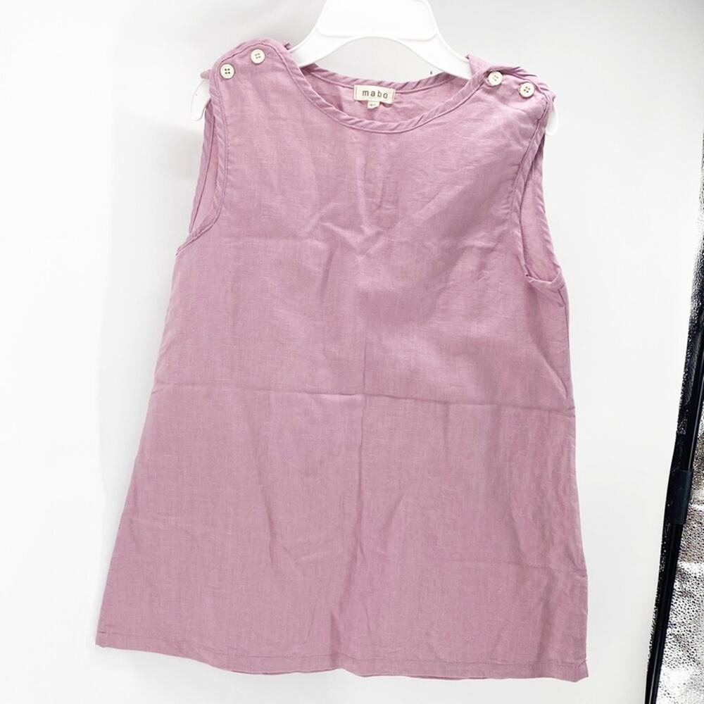 Mabo mauve sleeveless linen cotton blend summer beach vacation top size 10